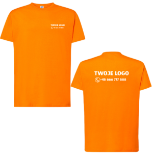 Koszulka męska tsra 170g pomarańczowy z nadrukiem