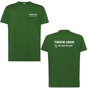 Koszulka męska tsra 170g zielony z nadrukiem