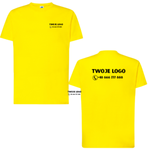 Koszulka męska tsra 170g żółty z nadrukiem
