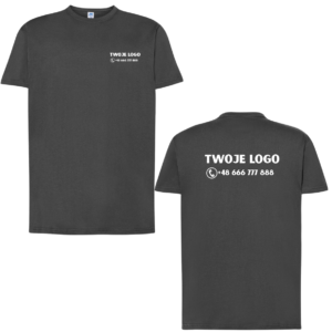 Koszulka męska tsra 170g grafitowy z nadrukiem