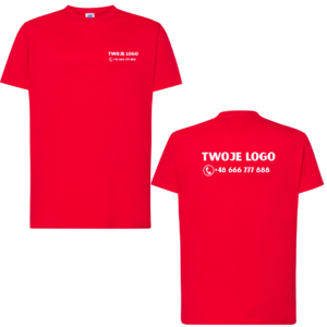 Koszulka męska tsra 170g czerwony z nadrukiem