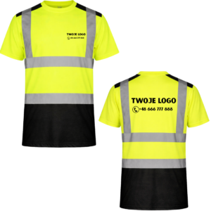 Koszulka odblaskowa t-ref 2 żółty fluorescencyjny z nadrukiem