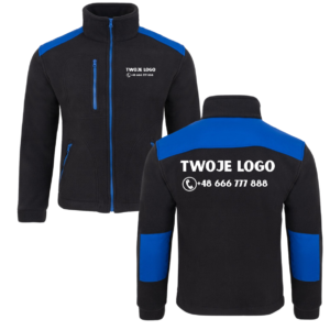 Polar męski roboczy flra 340 czarno-niebieski z nadrukiem